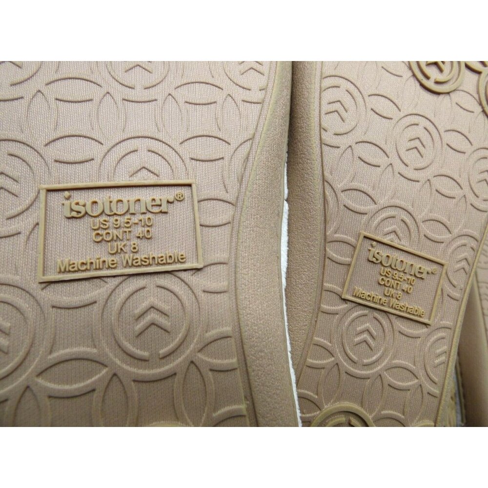 Isotoner Popcorn ECO Microterry Slide Slippers with Memory Foam, Ivory - Picture 9 of 9